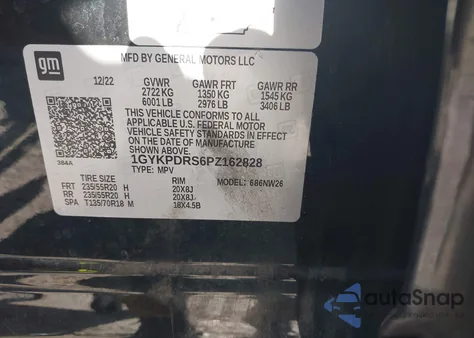 2023 Cadillac Xt6 Premium Luxury z USA, uszkodzony, nr VIN 1GYKPDRS6PZ162828